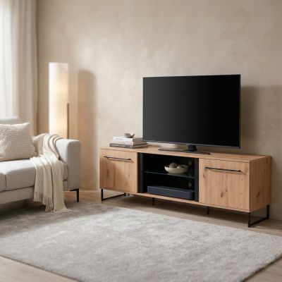 DODO - porta tv moderno colore rovere con 2 ante