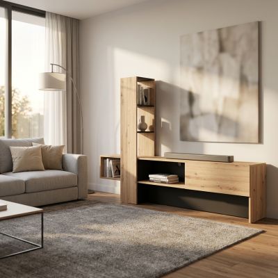 DODO - porta tv moderno colore rovere con un'anta