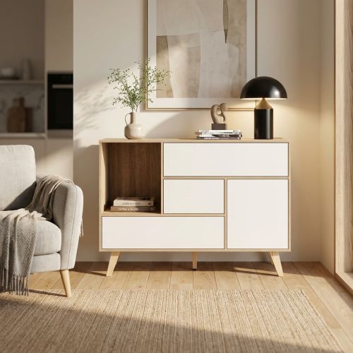 TETLIS - madia moderna con tre cassetti e un'anta