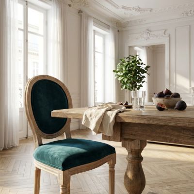 OVAL BACK - sedia vintage in velluto