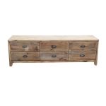 PEZ - porta tv con 6 cassetti in legno di pino riciclato