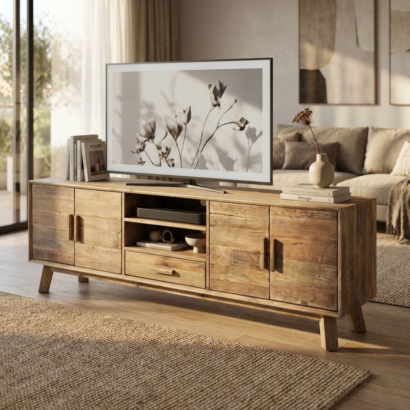 PEZ - porta tv in legno di pino riciclato