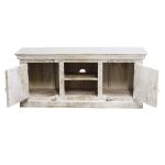 ETER - porta tv legno di mango bianco