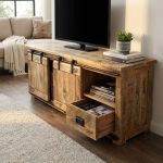 BEILY - porta tv legno di mango con 2 ante scorrevoli
