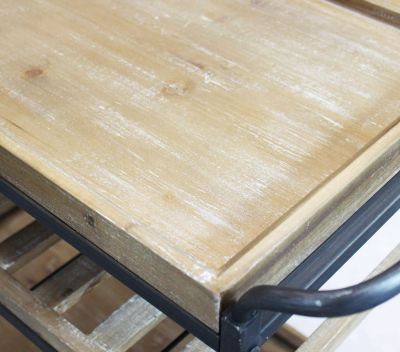 CARTY - carrello con ruote industrial in legno e acciaio
