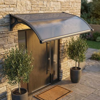 LEDDY - pensilina porta ingresso in policarbonato alveolare fotovoltaica con led