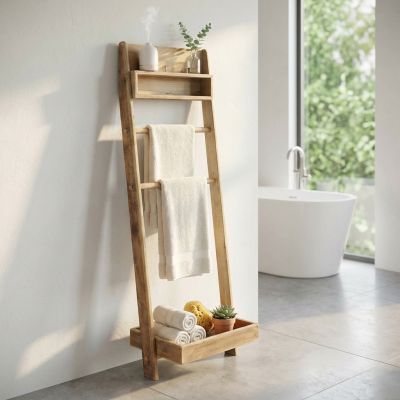 LUKE - scaffale da bagno in pino riciclato
