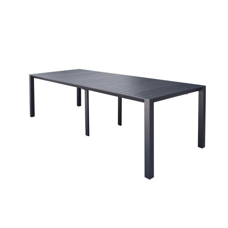 ARIZONA - set tavolo in alluminio cm 52/104/156/208/260 x 85 x 74 h con 6 poltrone Lotus
