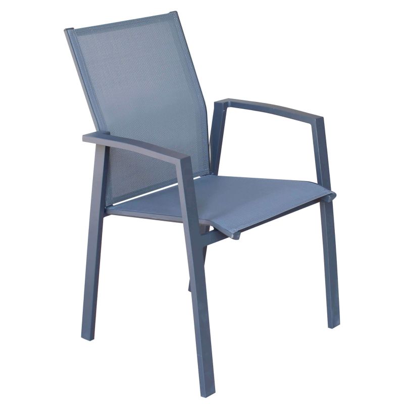 ARIZONA - set tavolo in alluminio cm 85 x 51,50/104/156/208/260 x 74 h con 10 poltrone Lotus