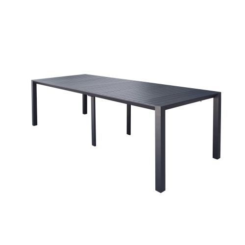 ARIZONA - set tavolo in alluminio cm 85 x 51,50/104/156/208/260 x 74 h con 10 poltrone Lotus