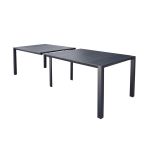 ARIZONA - set tavolo in alluminio cm 85 x 51,50/104/156/208/260 x 74 h con 10 poltrone Lotus