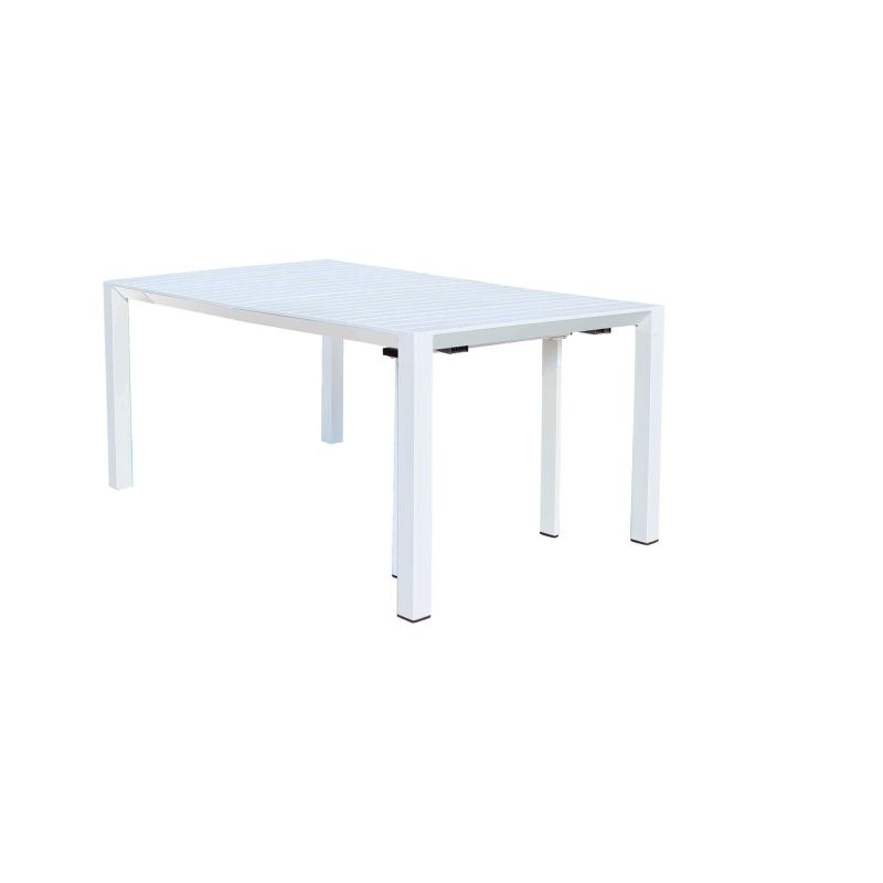 ARIZONA - set tavolo in alluminio cm 85x51,50/104/156/208/260 x 74 h con 10 poltrone Lotus