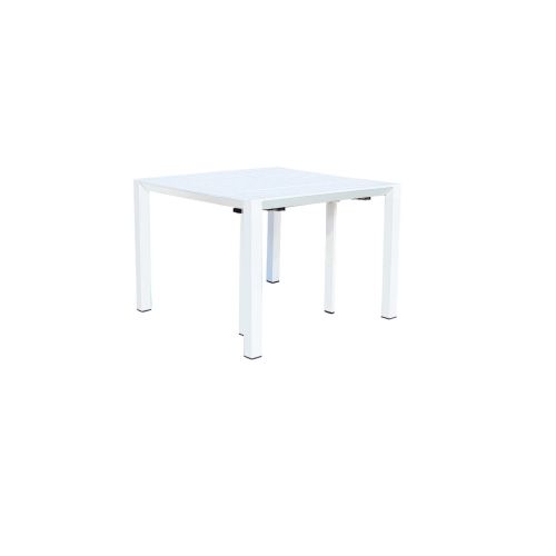 ARIZONA - set tavolo in alluminio cm 85x51,50/104/156/208/260 x 74 h con 10 poltrone Lotus