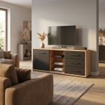ELLIE - porta tv un anta tre cassetti moderno minimal in legno
