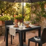 CALIGOLA - tavolo da giardino in wicker quadrato