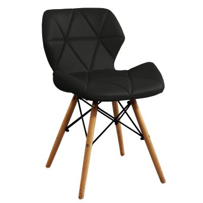 NAOMIE - sedia moderna in ecopelle e legno set da 2