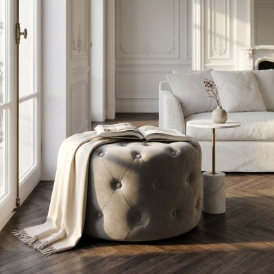 AURA - pouf rotondo in velluto