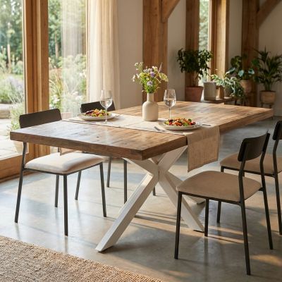 INDY - tavolo con piano in legno massiccio