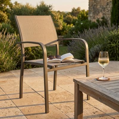 TORRES - poltrona con struttura in alluminio verniciato bianco, antracite, taupe o tortora