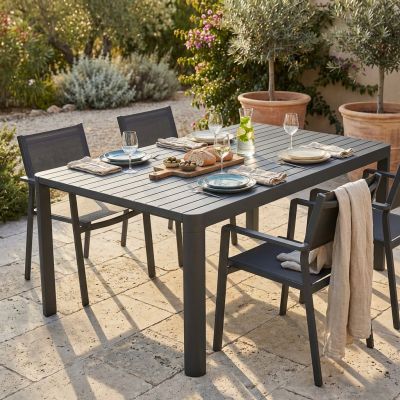 LARS - tavolo da giardino in alluminio allungabile 100/150 x 150 cm