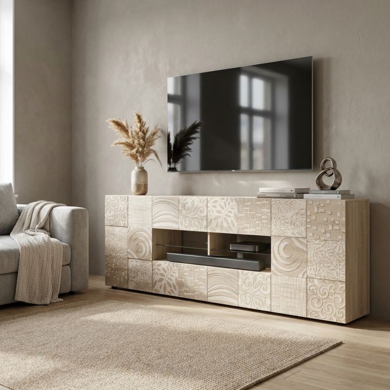 MORI - madia di design moderno 2 ante e 4 cassetti