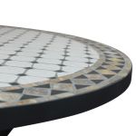 ANXO - tavolo con piano rotondo e mosaico beige e antracite