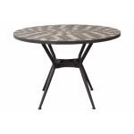 OBIDOS - tavolo con piano rotondo e mosaico grigio chiaro, grigio e antracite
