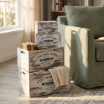 GISELA - set di 4 cassette in legno 