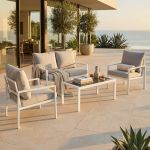 FLAMENCO - salotto con struttura in alluminio verniciato antracite o bianco