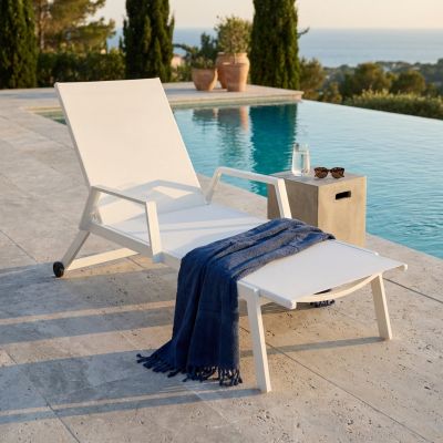 FANDANGO - lettino con struttura in alluminio verniciato bianca o antracite, textilene 2 x 1