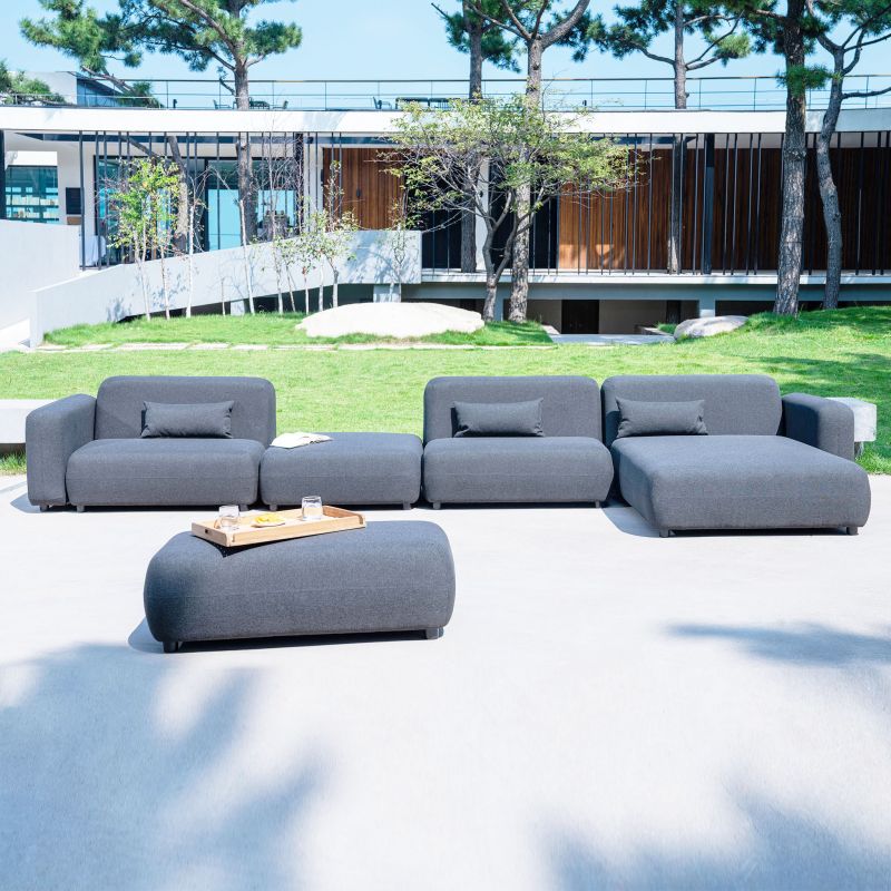 MAMBO - divano centrale con struttura in alluminio e tessuto idrorepellente