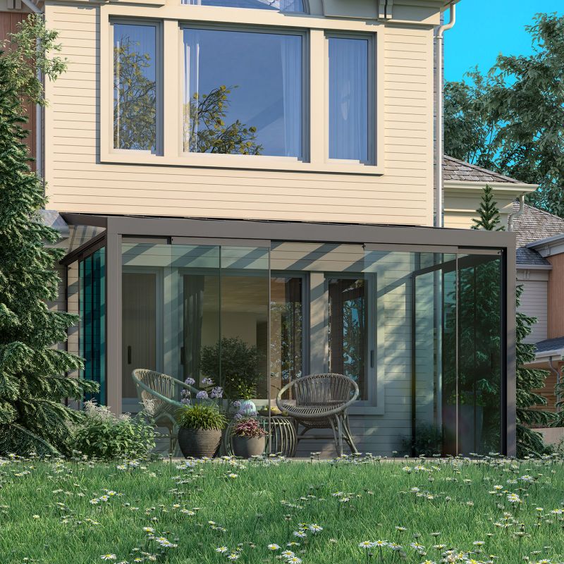 Set laterali in vetro per veranda addossata