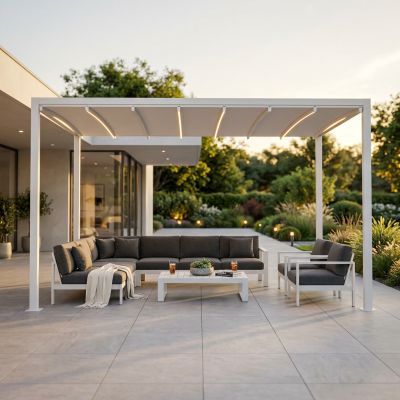 Pergola retrattile motorizzata con led 3 x 3