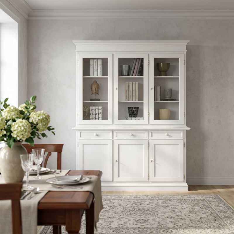 JAQUELINE - credenza con vetrina in legno massello