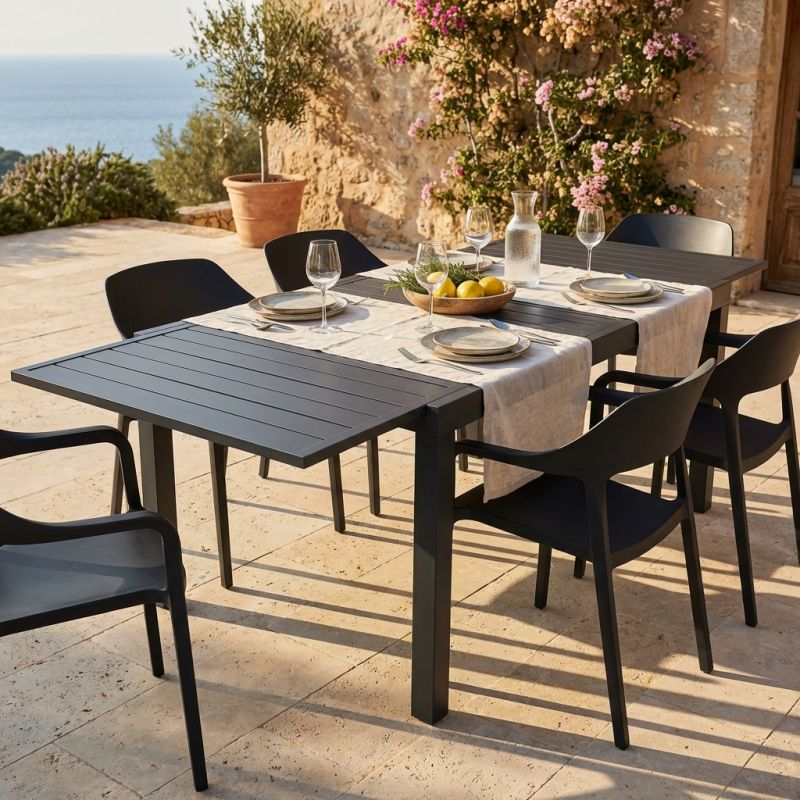 DEXTER - tavolo da giardino allungabile in alluminio da 160 x 90 cm