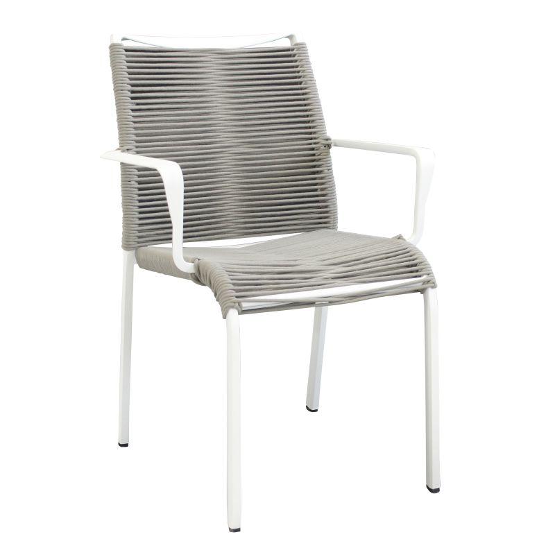 ABEONA - poltrona da giardino in alluminio e corda impilabile