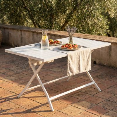 ABELUS - tavolo da giardino pieghevole salvaspazio in alluminio