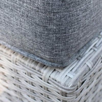 GRANDIS - divano da giardino con 2 pouf completo di cuscino intreccio in rattan sintetico
