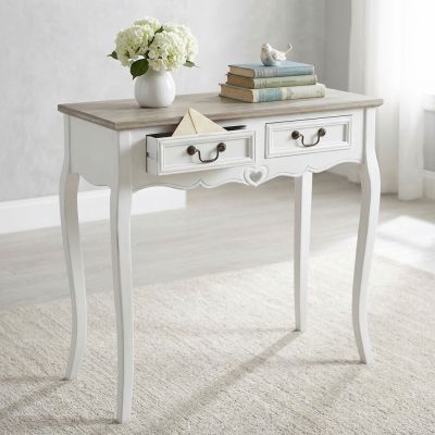 mobiletto con 2 cassetti in legno di paulownia shabby chic
