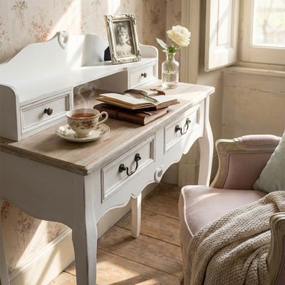 LOR - Scrittoio con 4 cassetti in legno di paulownia