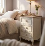 BRIGITTE - mobiletto 3 cassetti in legno di paulownia shabby chic