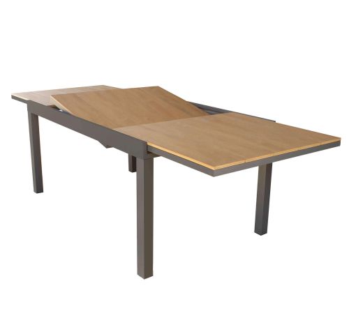 VIDUUS - set tavolo in alluminio e polywood cm 160/240 x 95 x 75 h con 8 poltrone Viduus
