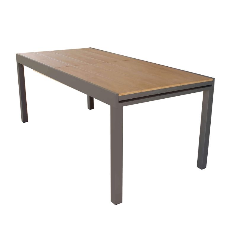VIDUUS - set tavolo in alluminio e polywood cm 160/240 x 95 x 75 h con 4 poltrone Viduus