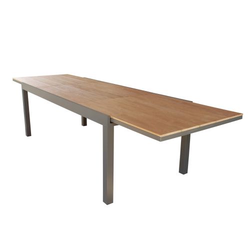 VIDUUS - set tavolo in alluminio e polywood cm 200/300 x 95 x 75 h con 10 poltrone Viduus