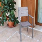 TRIUMPHUS - set tavolo in alluminio e polywood cm 180/240 x 100 x 73 h con 6 poltrone Xanthus