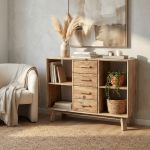 PINUS - credenza con 4 cassetti