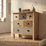 COLORWOOD - cassettiera sei cassetti in legno colorato da 75 cm