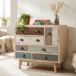 COLORWOOD - cassettiera sei cassetti in legno colorato da 90 cm