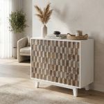 MATRIX - madia a due ante con decoro in legno