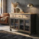 CALY - madia industrial in acciaio e legno